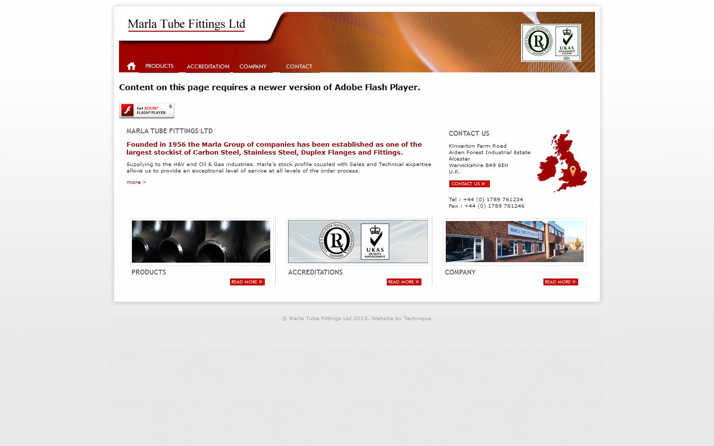 Marla Tube Fittings Ltd Website