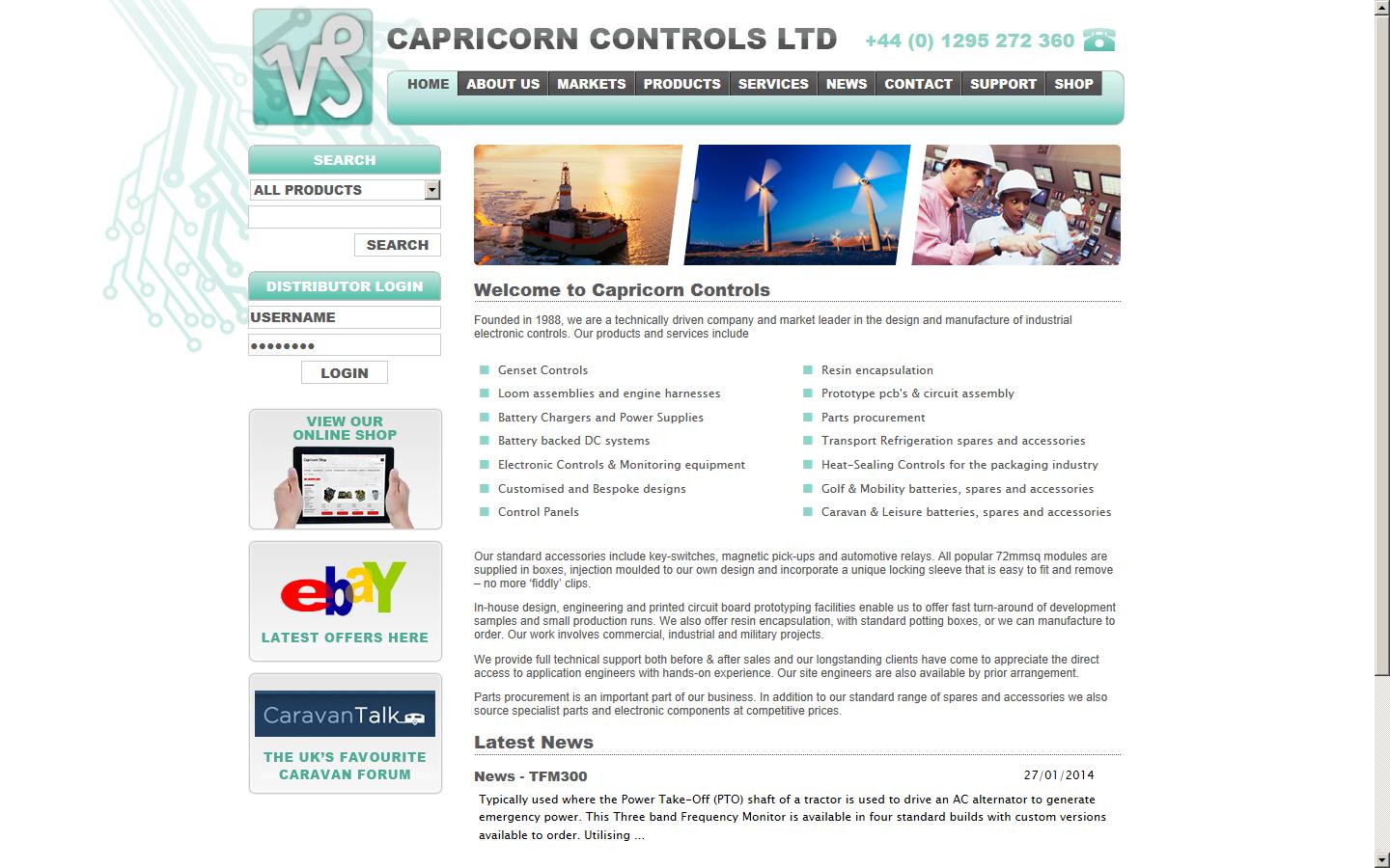 Capricorn Controls Ltd Website