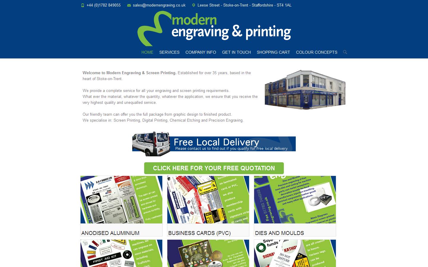 Modern Engraving & Printing Website