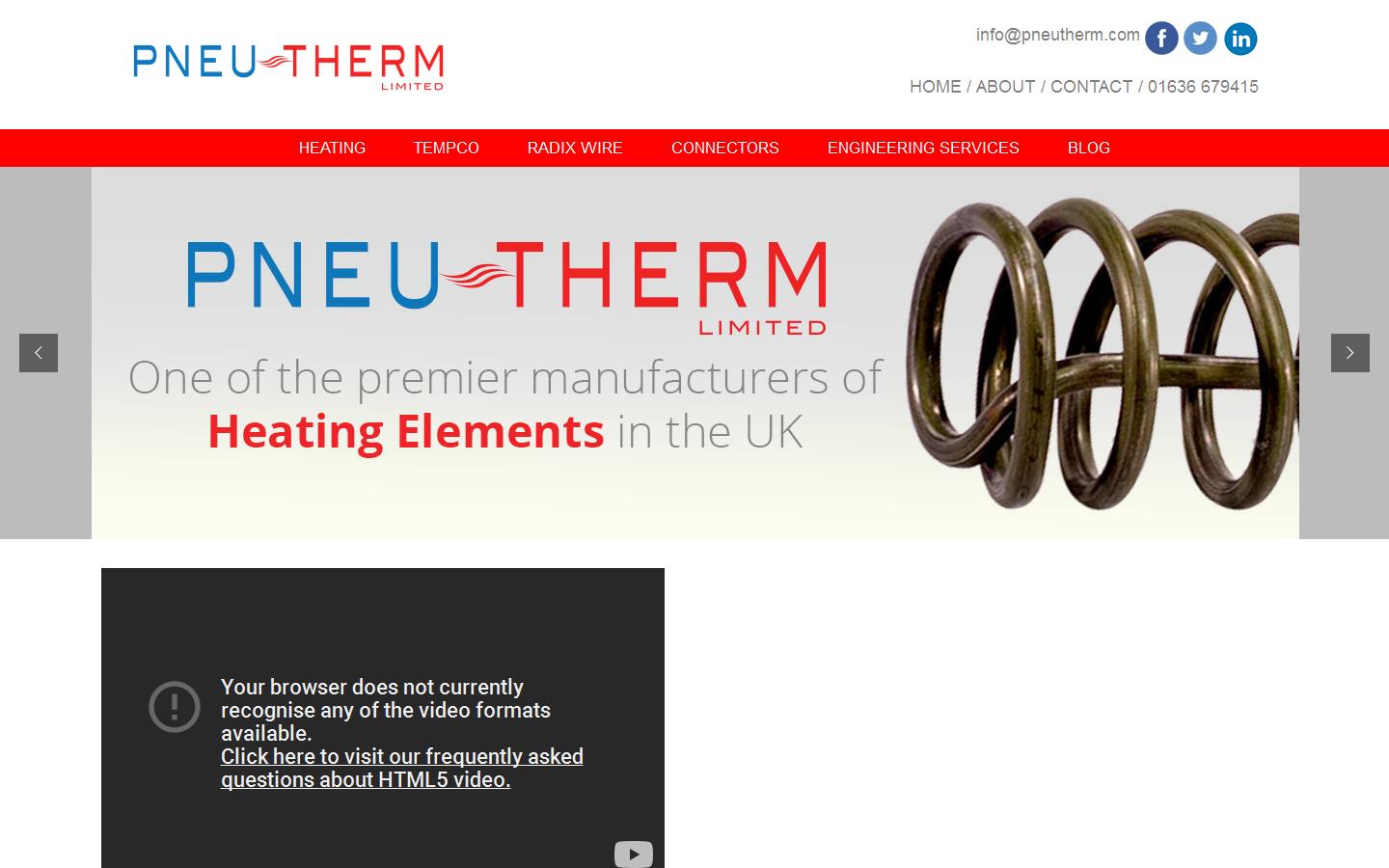 Pneu-therm Ltd Website
