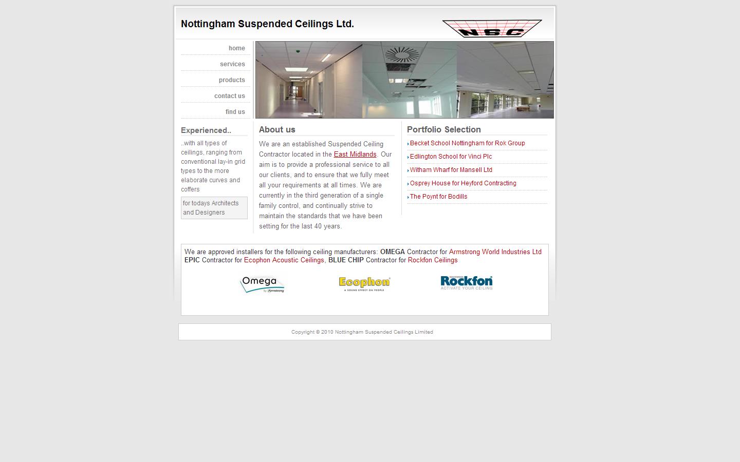 Nottingham Suspended Ceilings Ltd Website