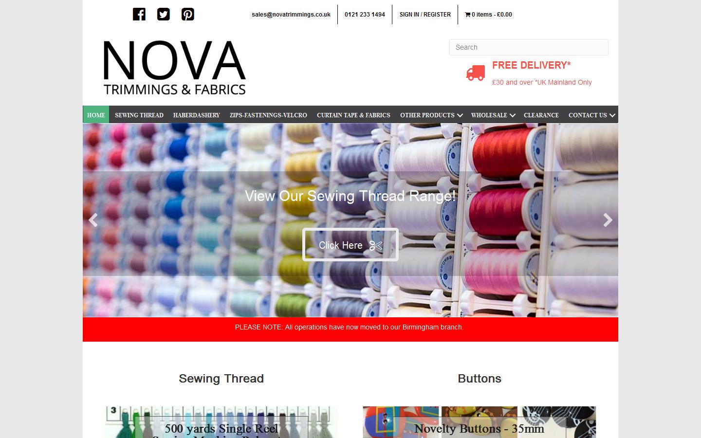Nova Trimmings Ltd Website