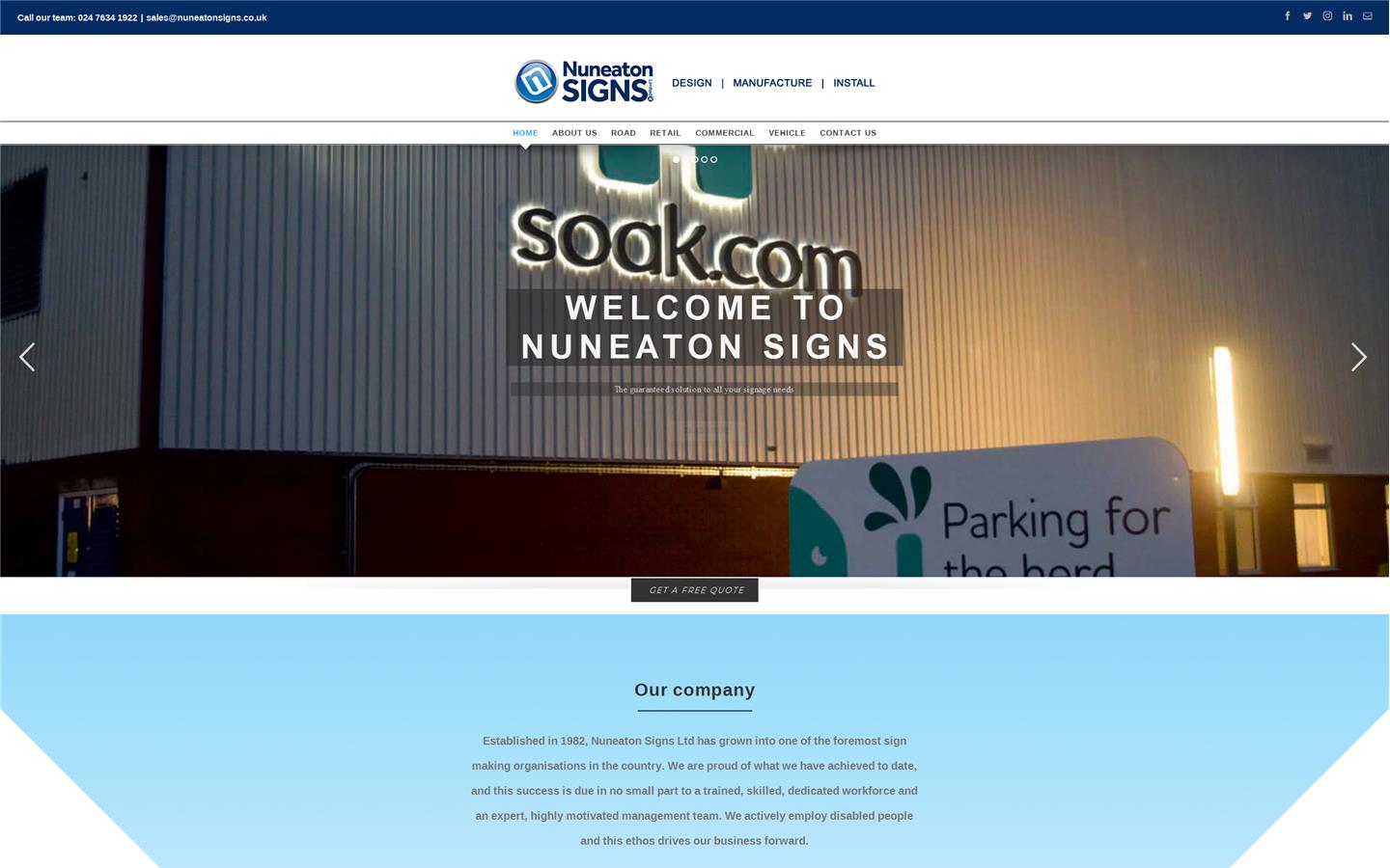 Nuneaton Signs Ltd Website