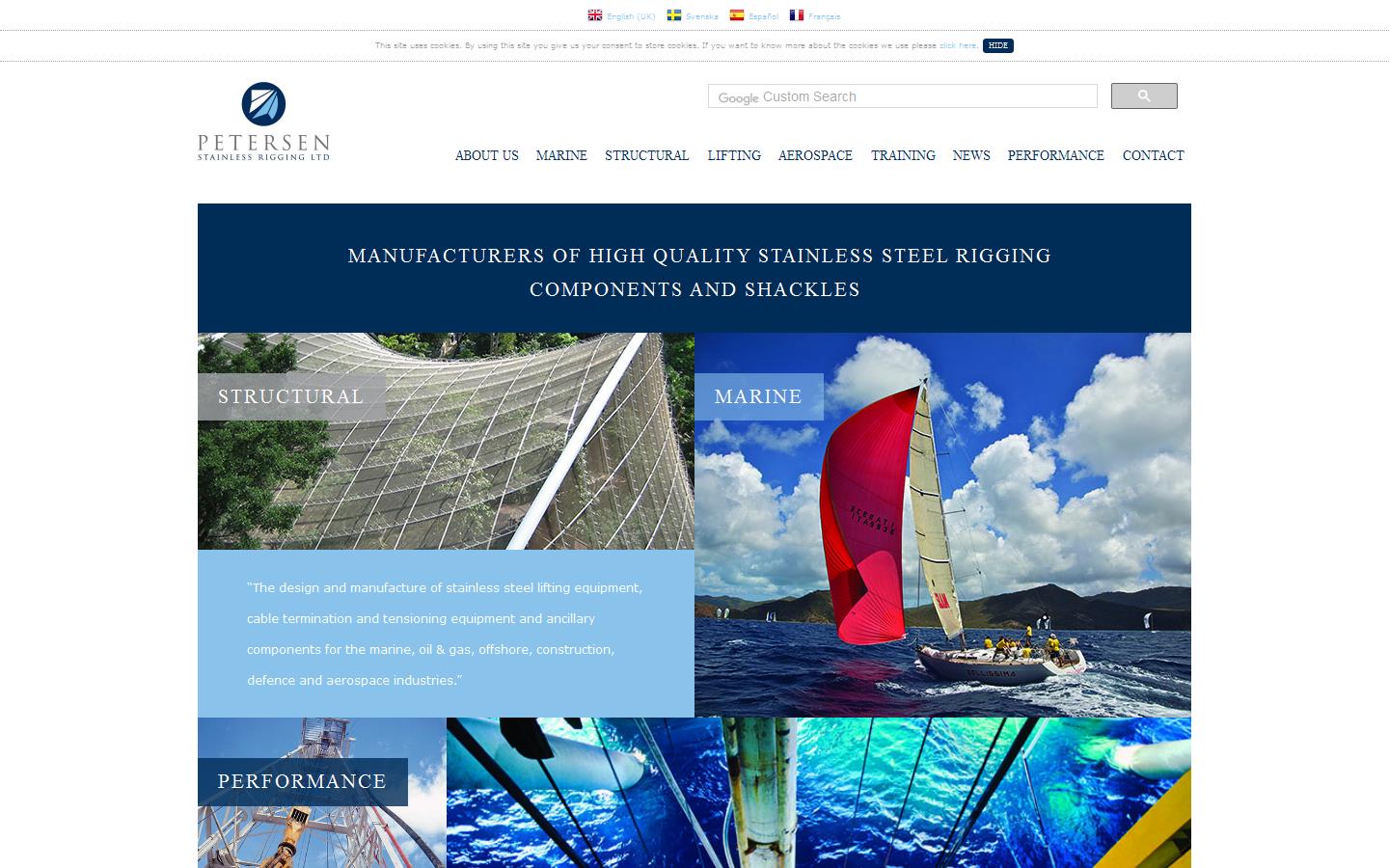 Petersen Stainless Rigging Ltd Website