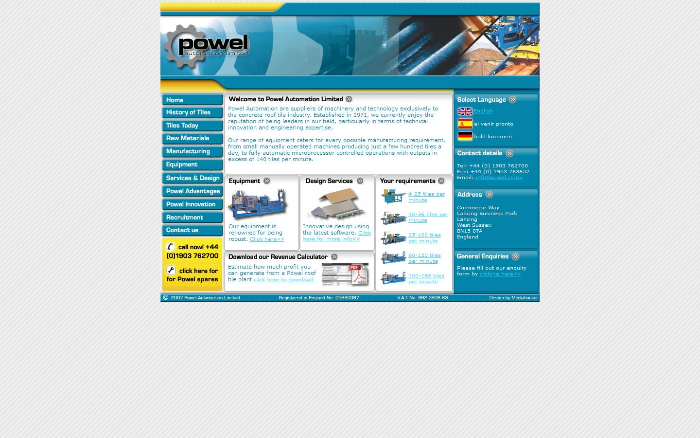 Powel Automation Ltd Website