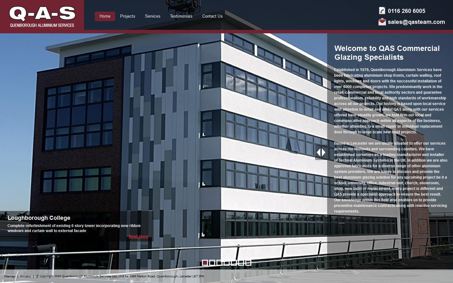 Queniborough Aluminium Services Ltd Website