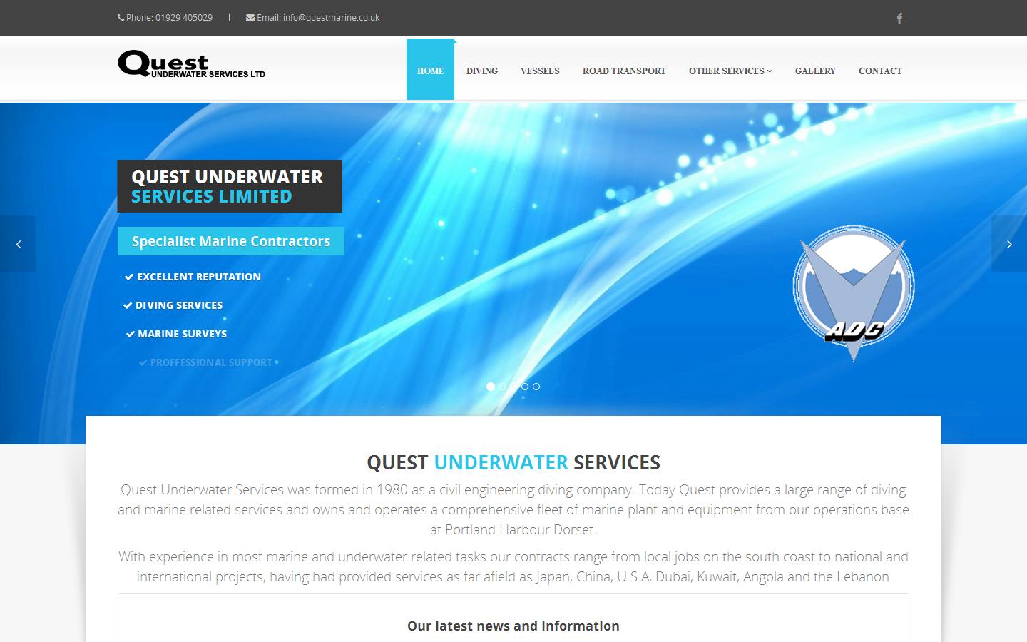 Quest Underwater Services Ltd Website