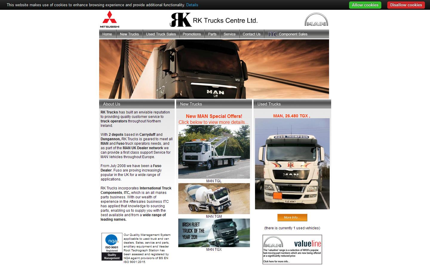 R K Trucks Centre Ltd Website