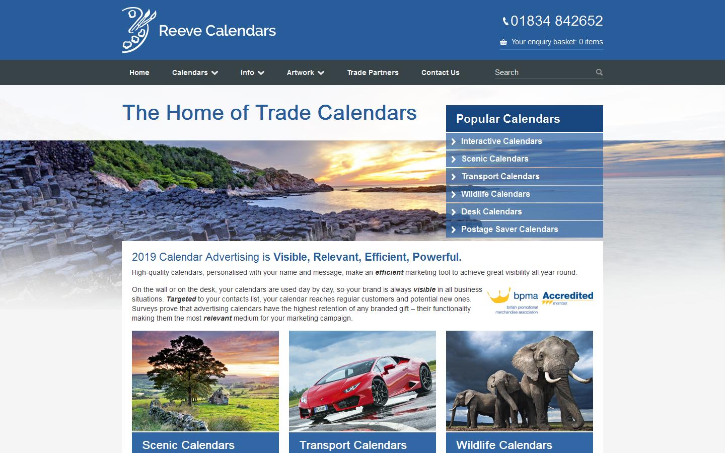 Reeve Calendars Ltd Website