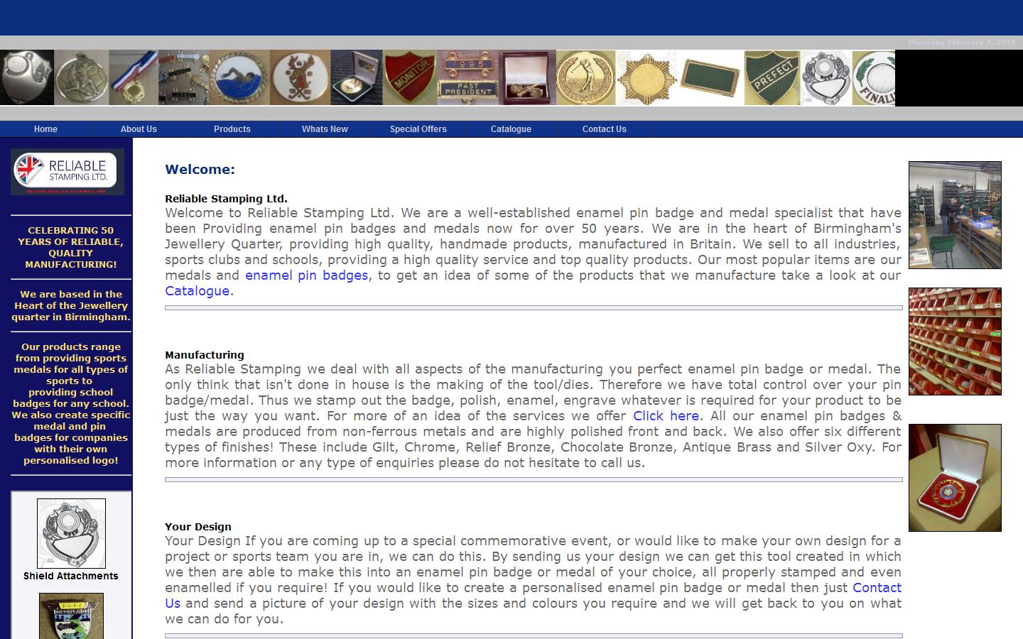 Reliable Stamping Ltd Website