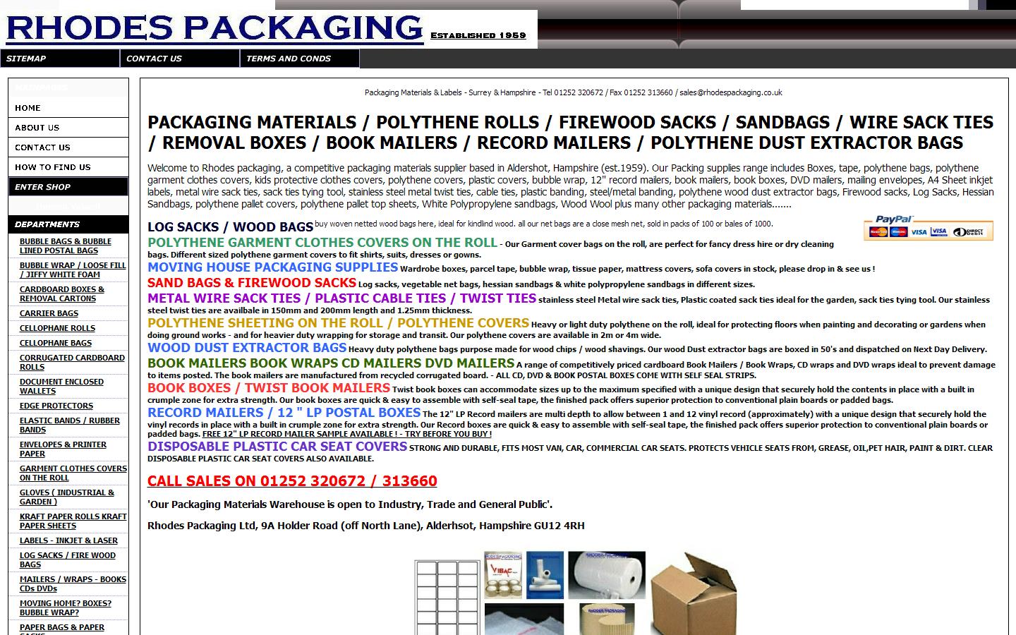 Rhodes Packaging Website