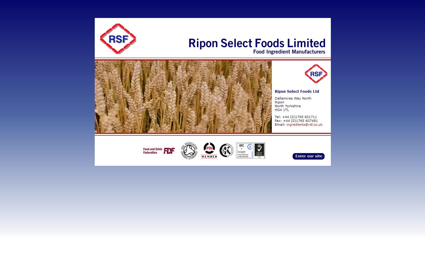 Ripon Select Foods Ltd Website