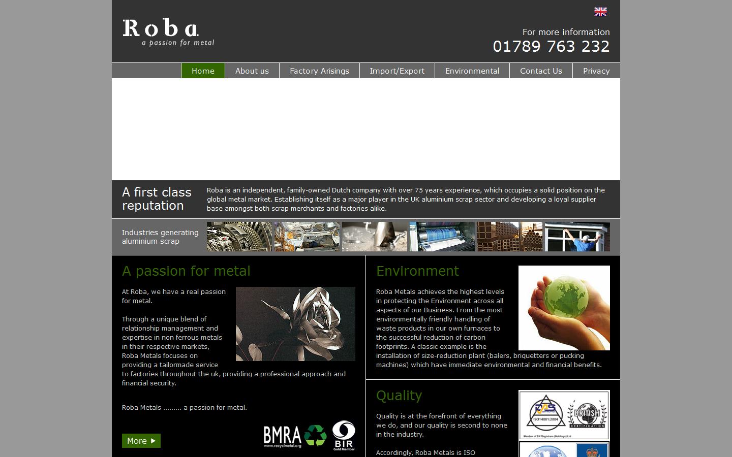 Roba Metals Ltd Website