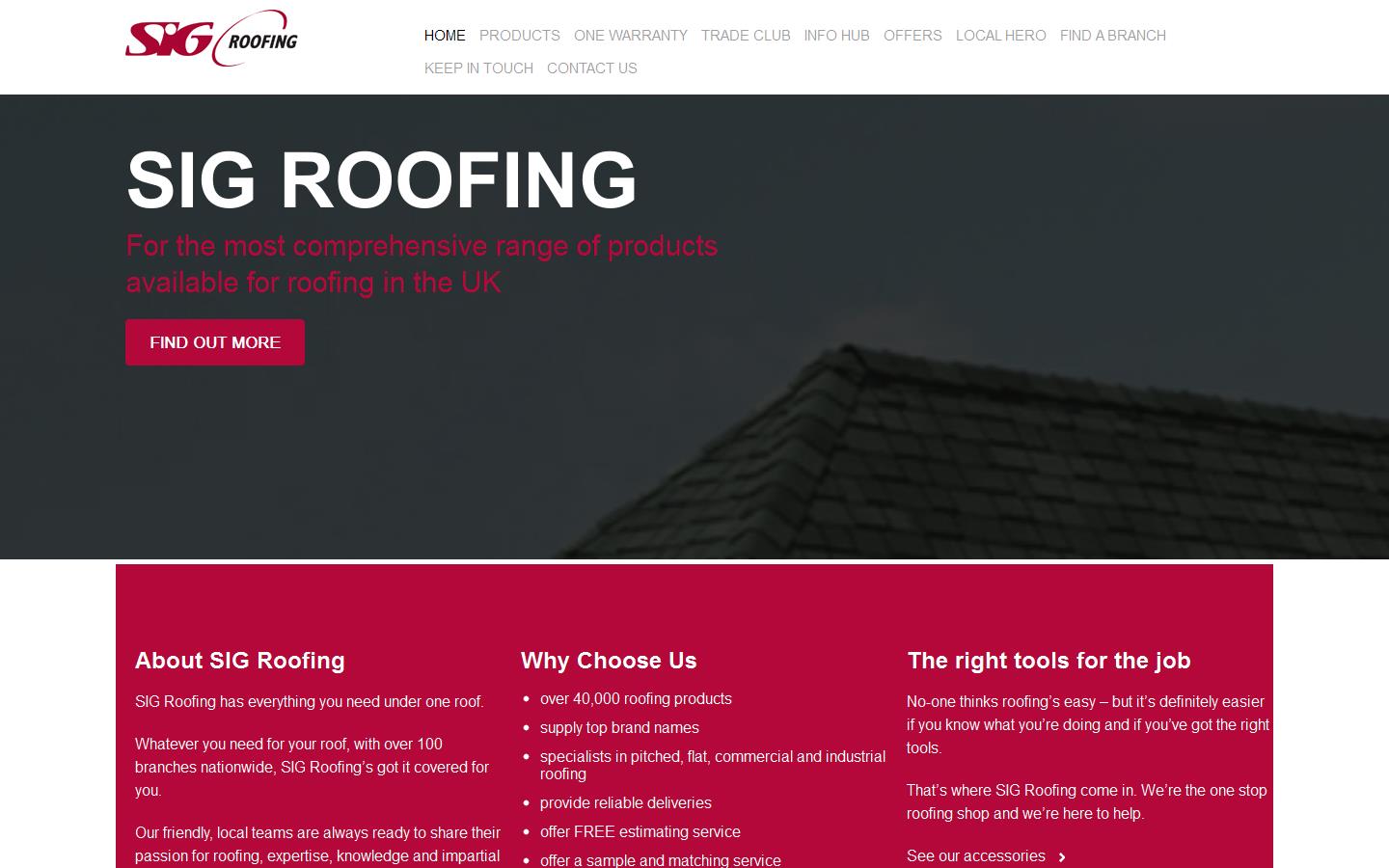 S I G Roofing Website