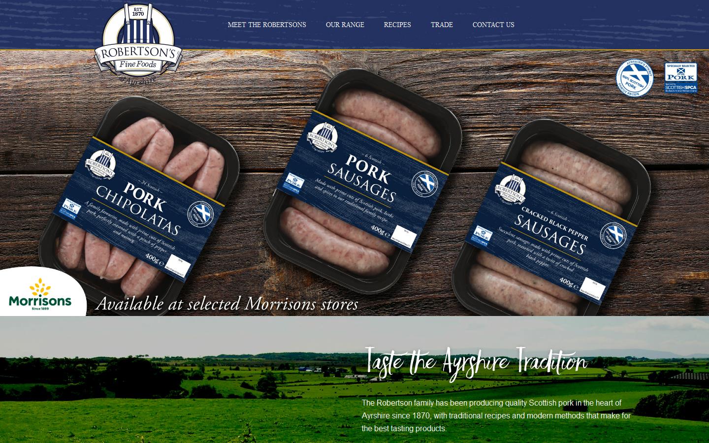 Robertson''s Fine Foods of Ayrshire Website