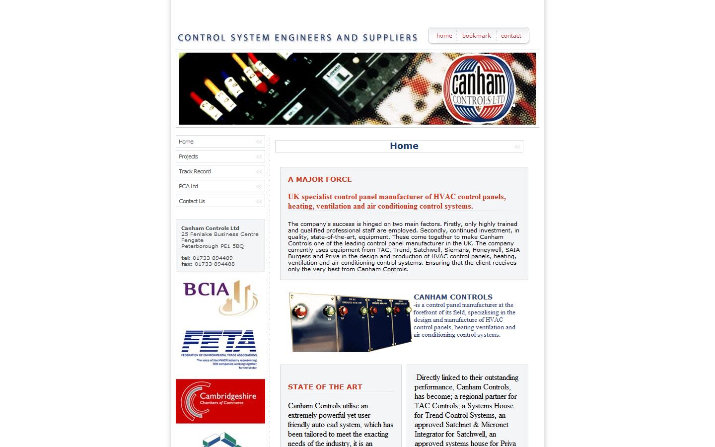 Canham Controls Ltd Website