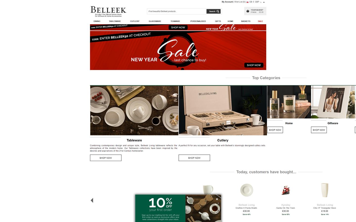 Belleek Pottery Website