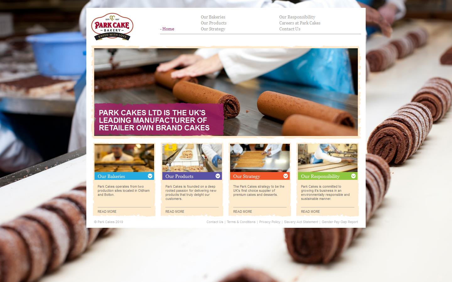 Park Cakes Bakeries Ltd Website