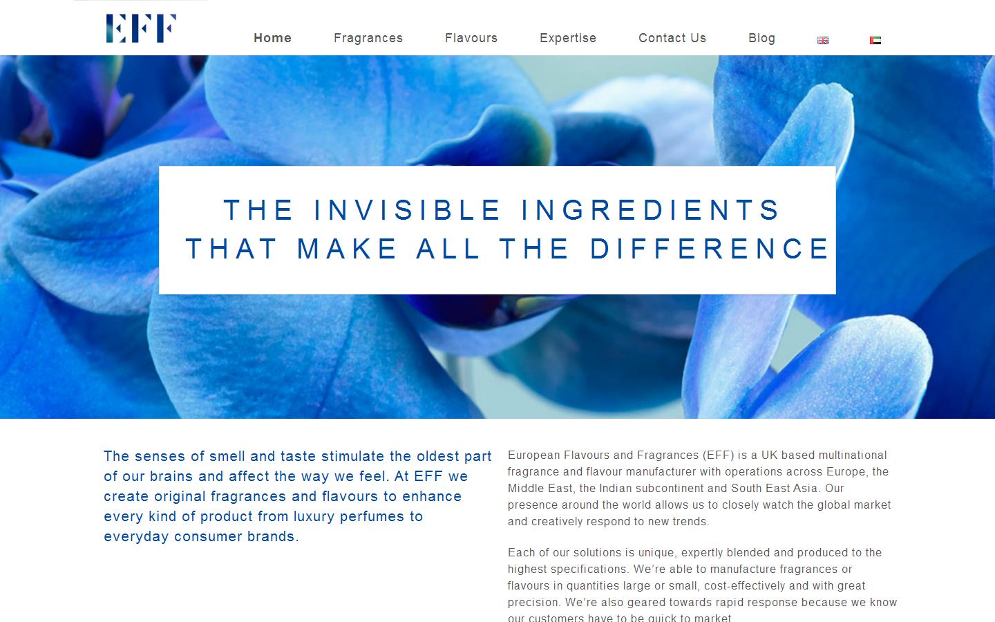 European Flavours & Fragrances Plc Website