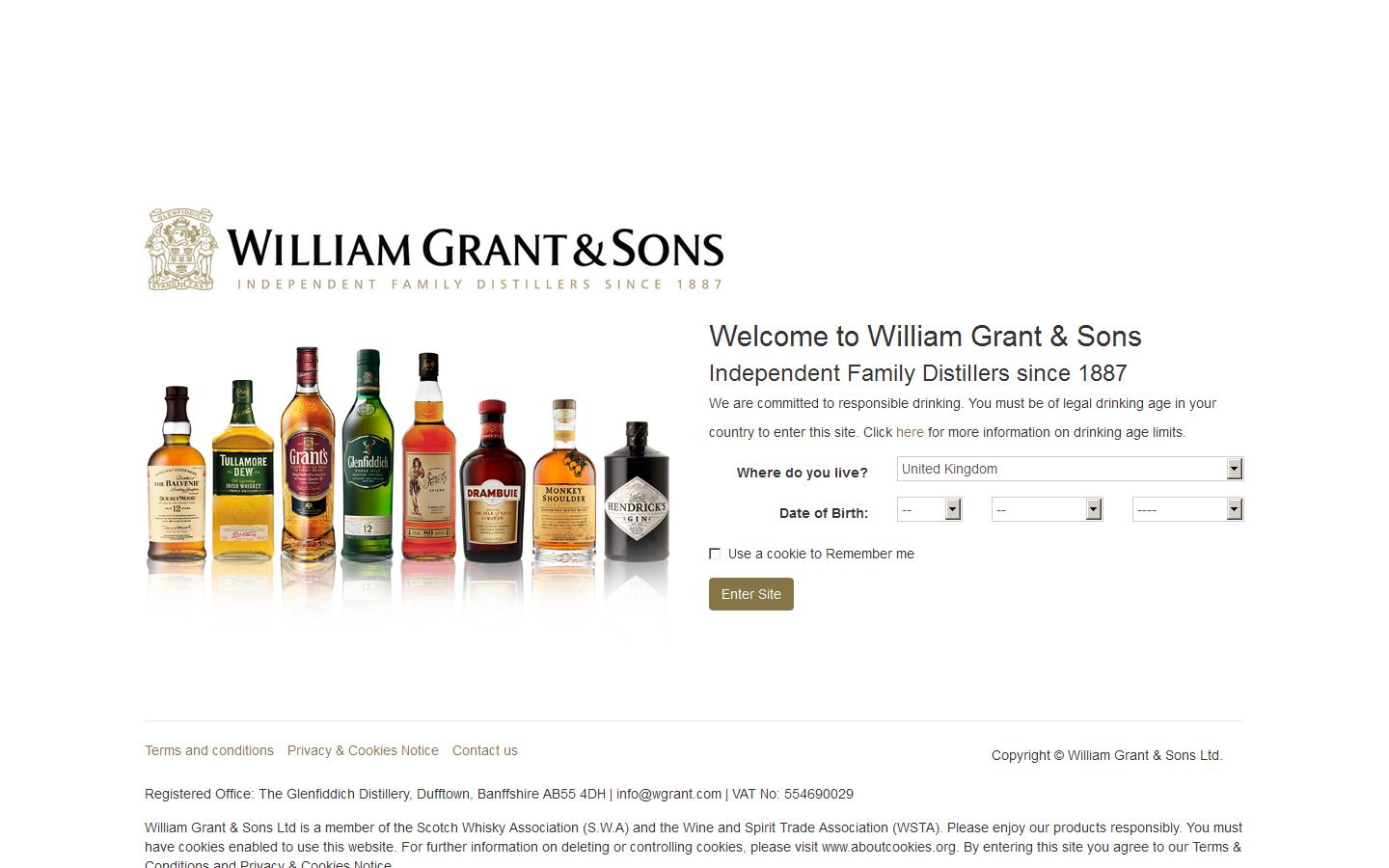 William Grant & Sons Website