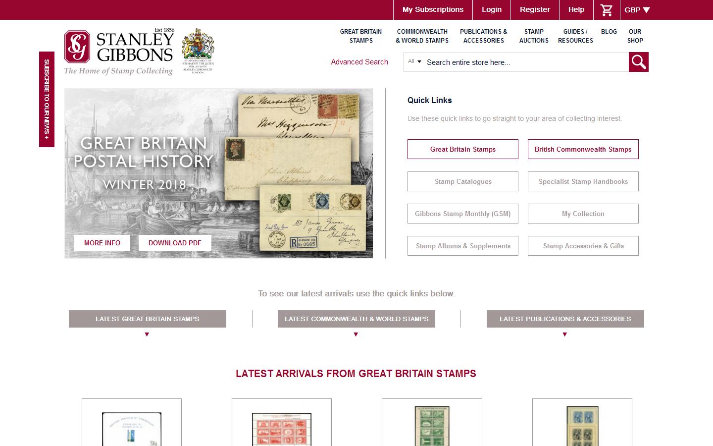 Stanley Gibbons Ltd Website