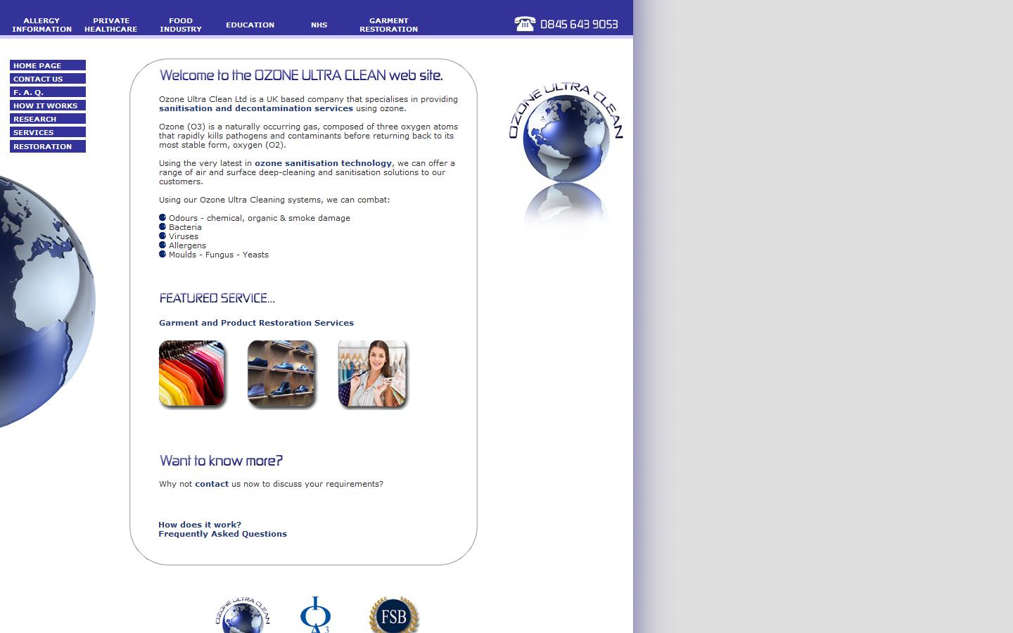 Ozone Ultra Clean Ltd Website