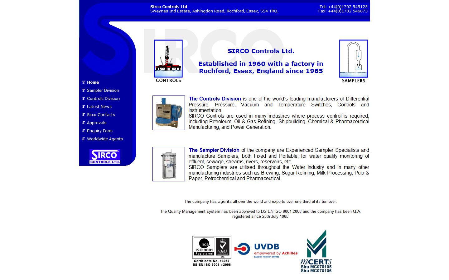Sirco Controls Ltd Website