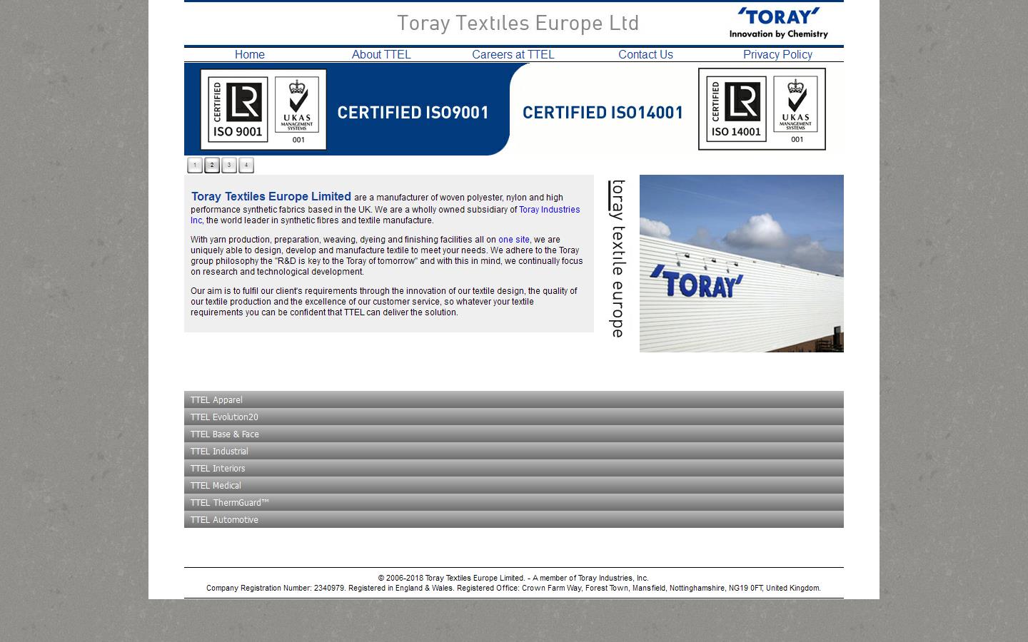 Toray Textiles Europe Ltd Website
