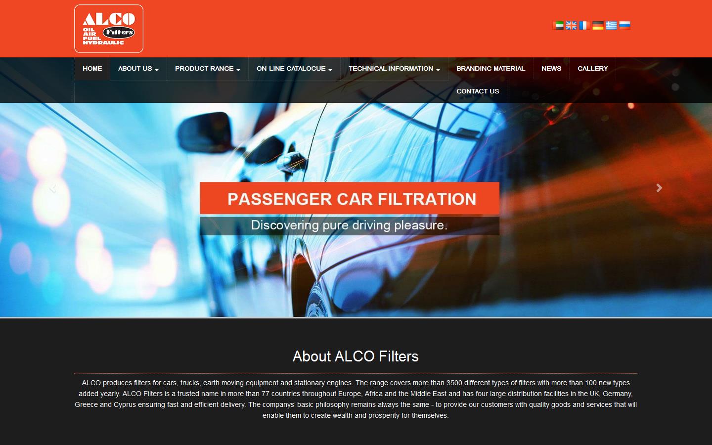 Alco Filters UK Ltd Website