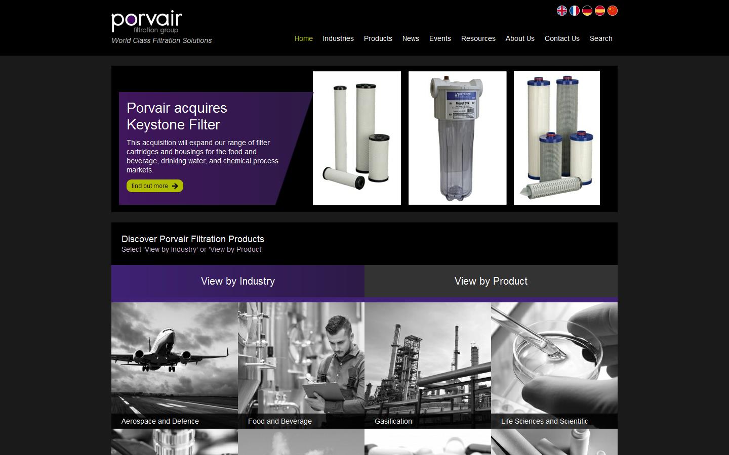 Porvair Filtration Group Website