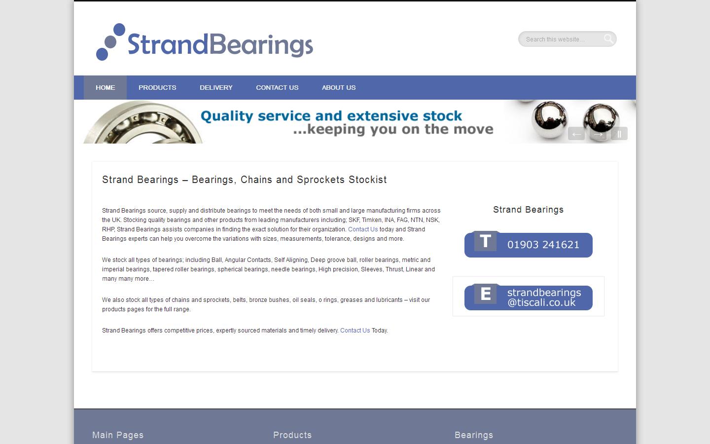 Strand Bearings Ltd Website