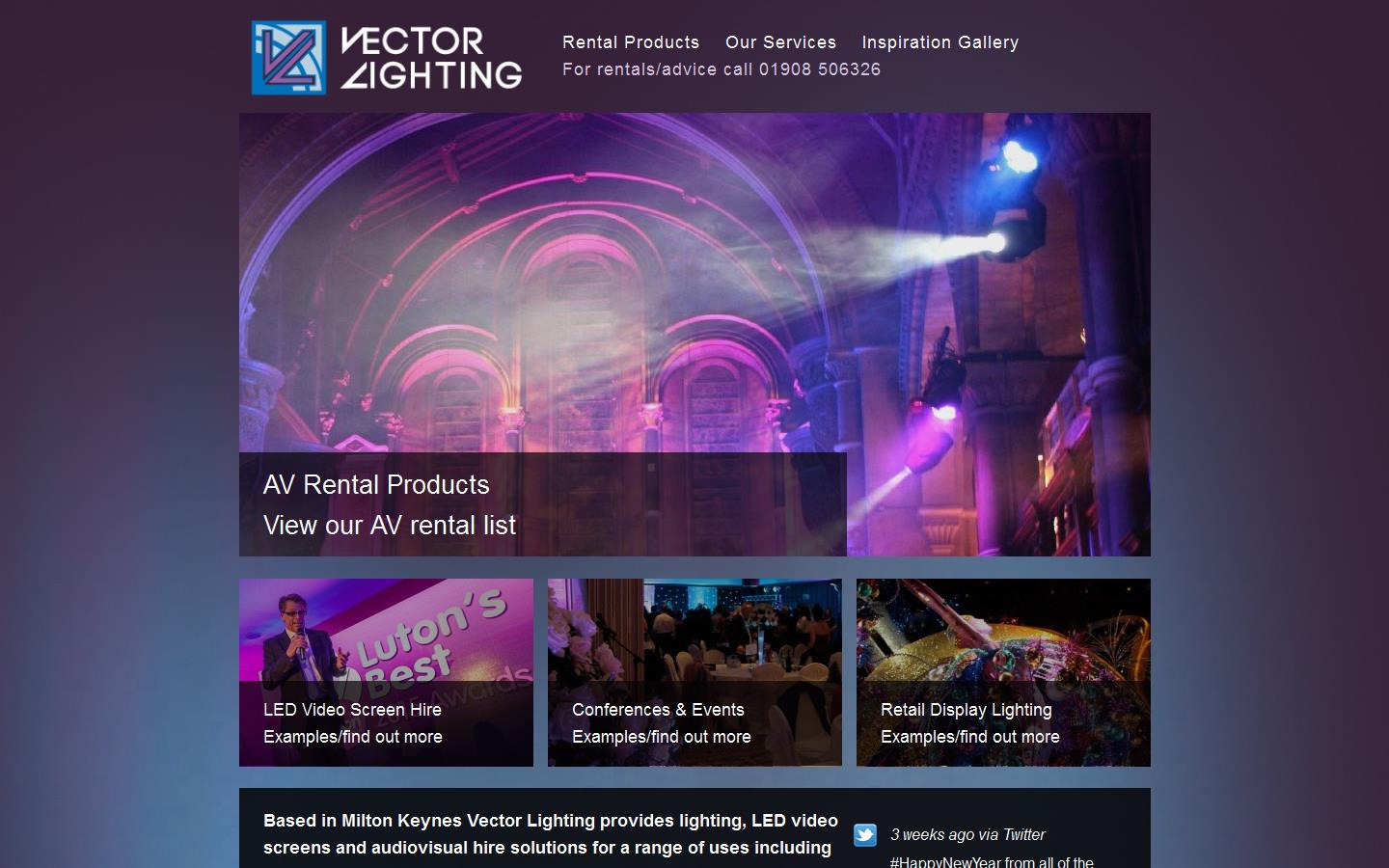 Vector Lighting Ltd Website