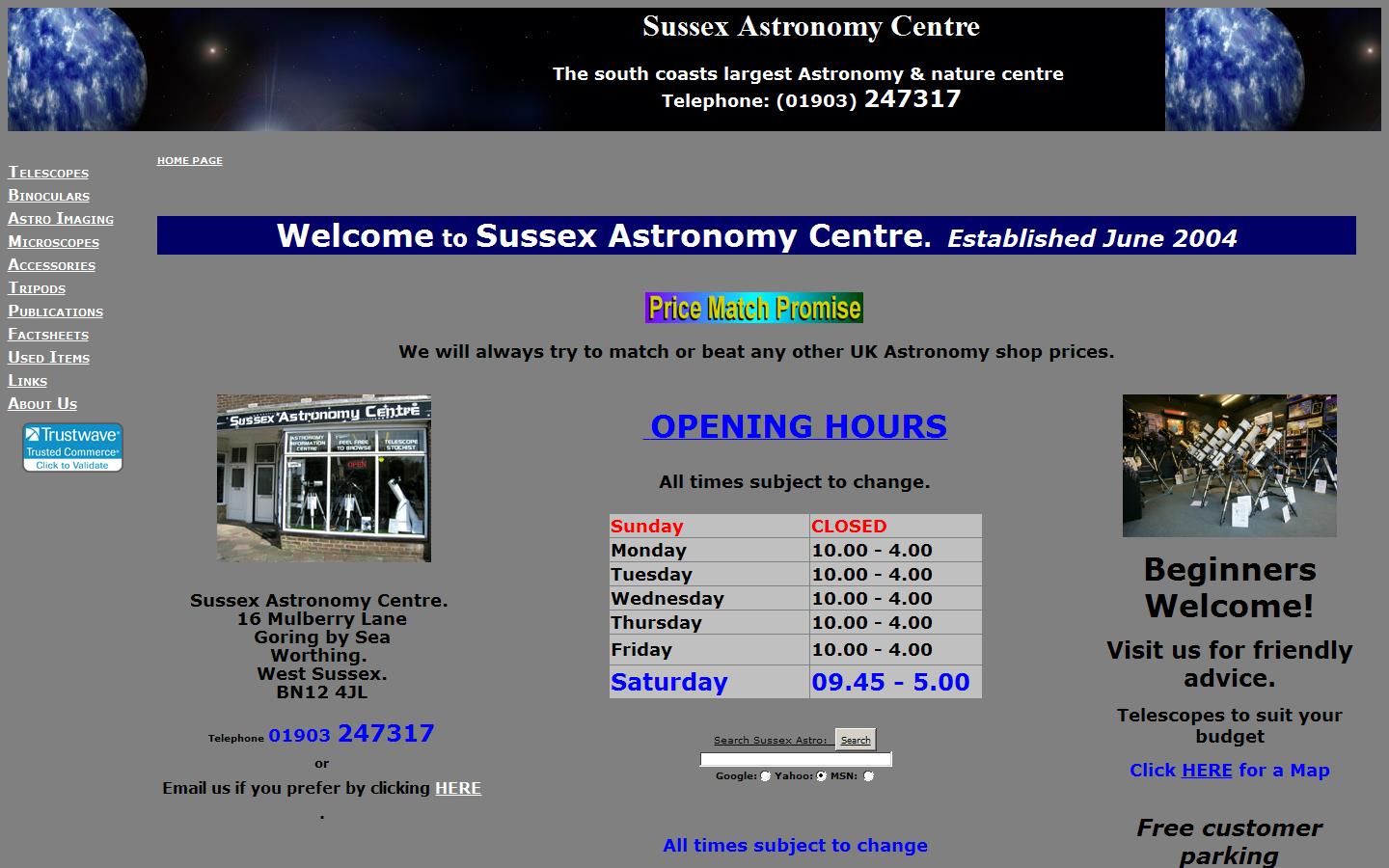 Sussex Astronomy Centre Website
