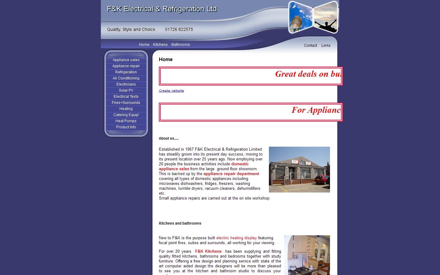 F & K Electrical & Refrigeration Ltd Website