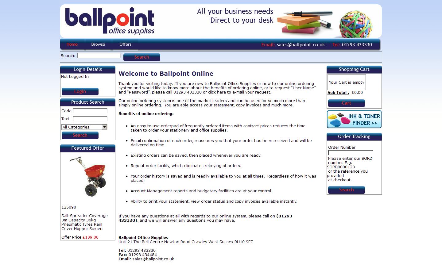 Ballpoint Office Supplies Website