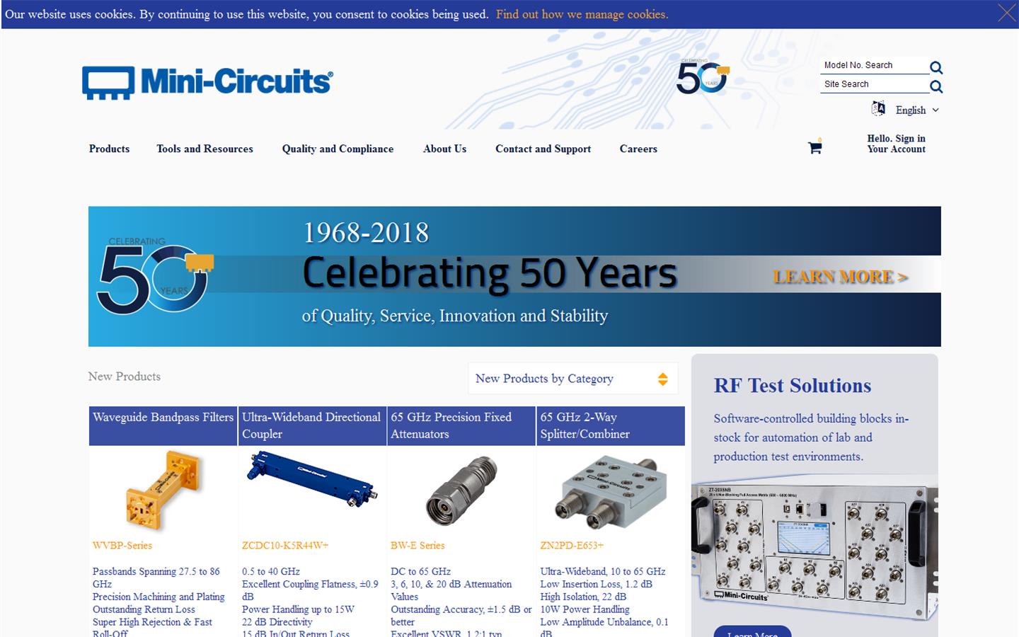 Mini Circuits Europe Website