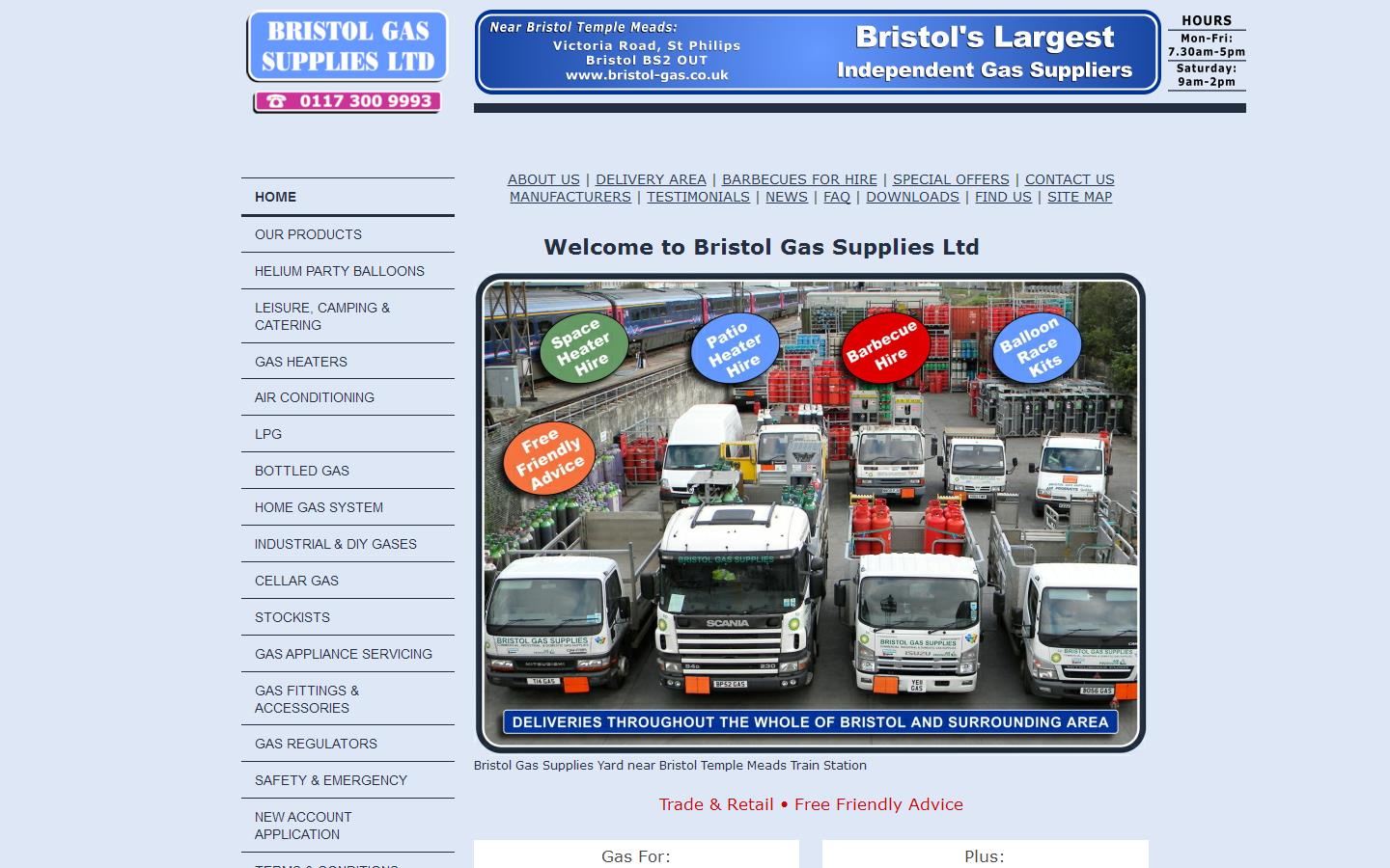 Bristol Gas Supplies Ltd Website