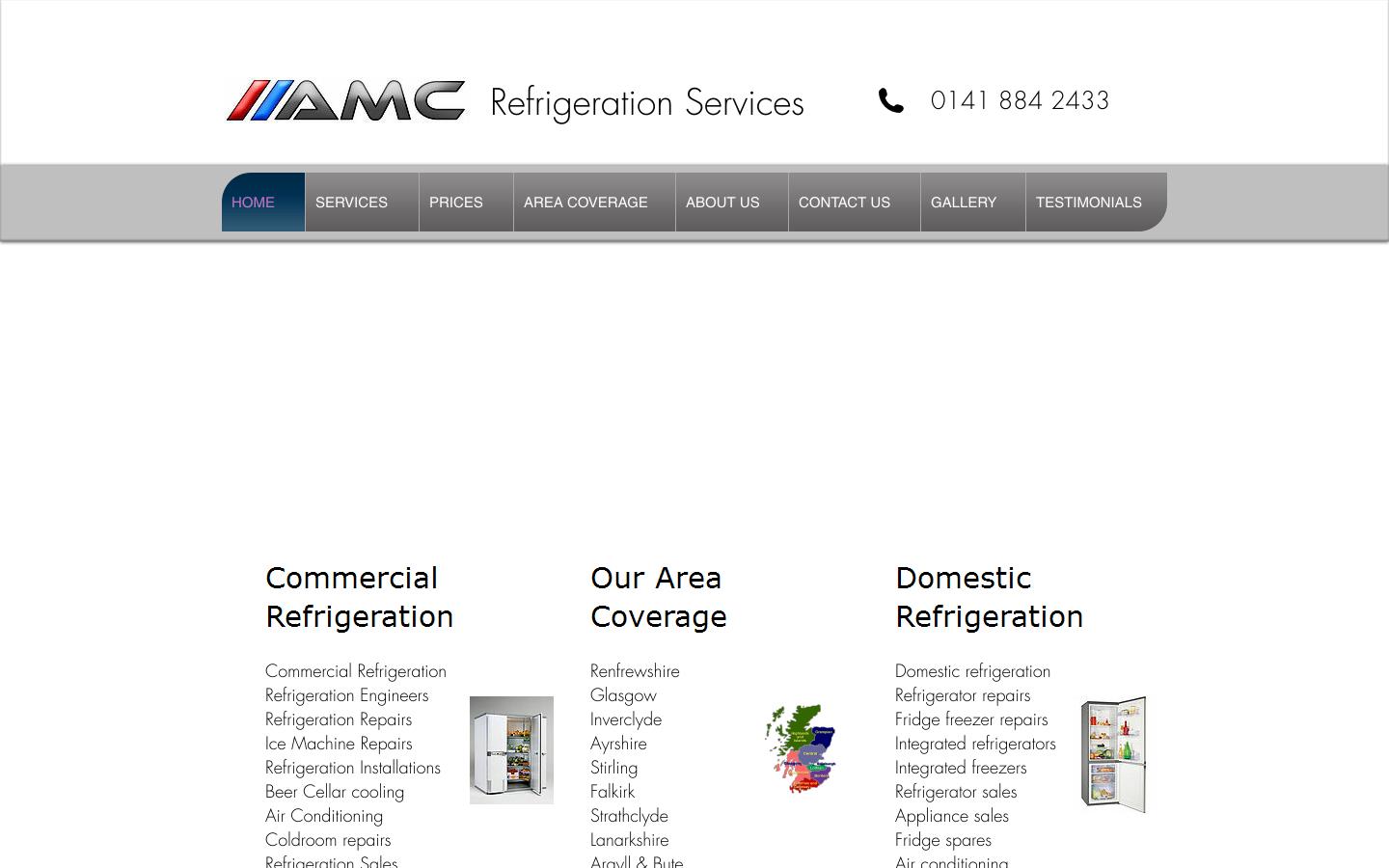 A M C Refrigeration Website