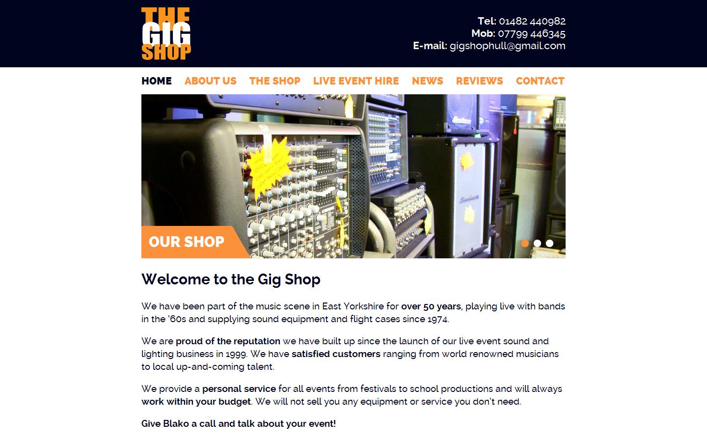 The Gig Shop Website