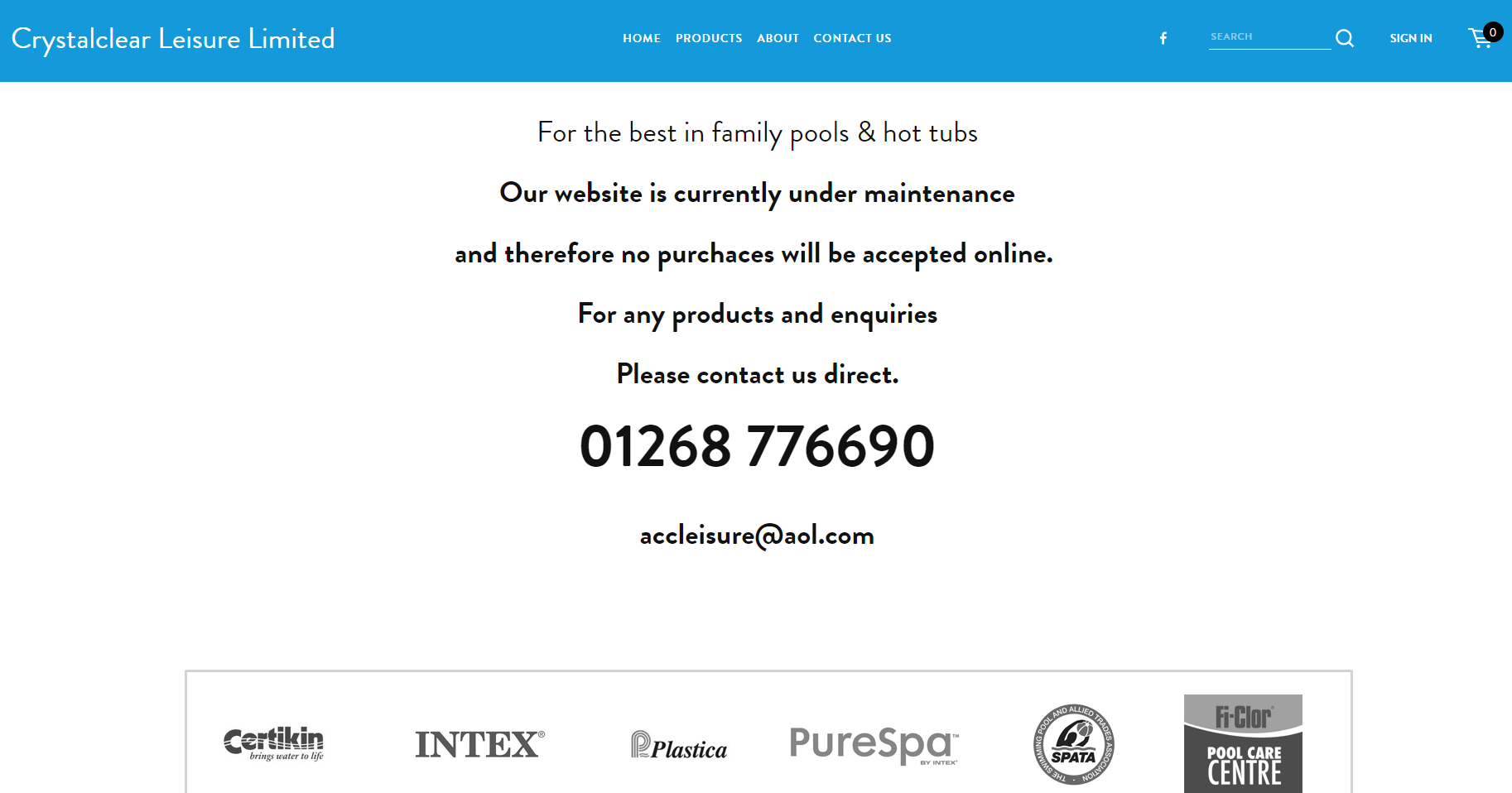 Crystalclear Leisure Ltd Website