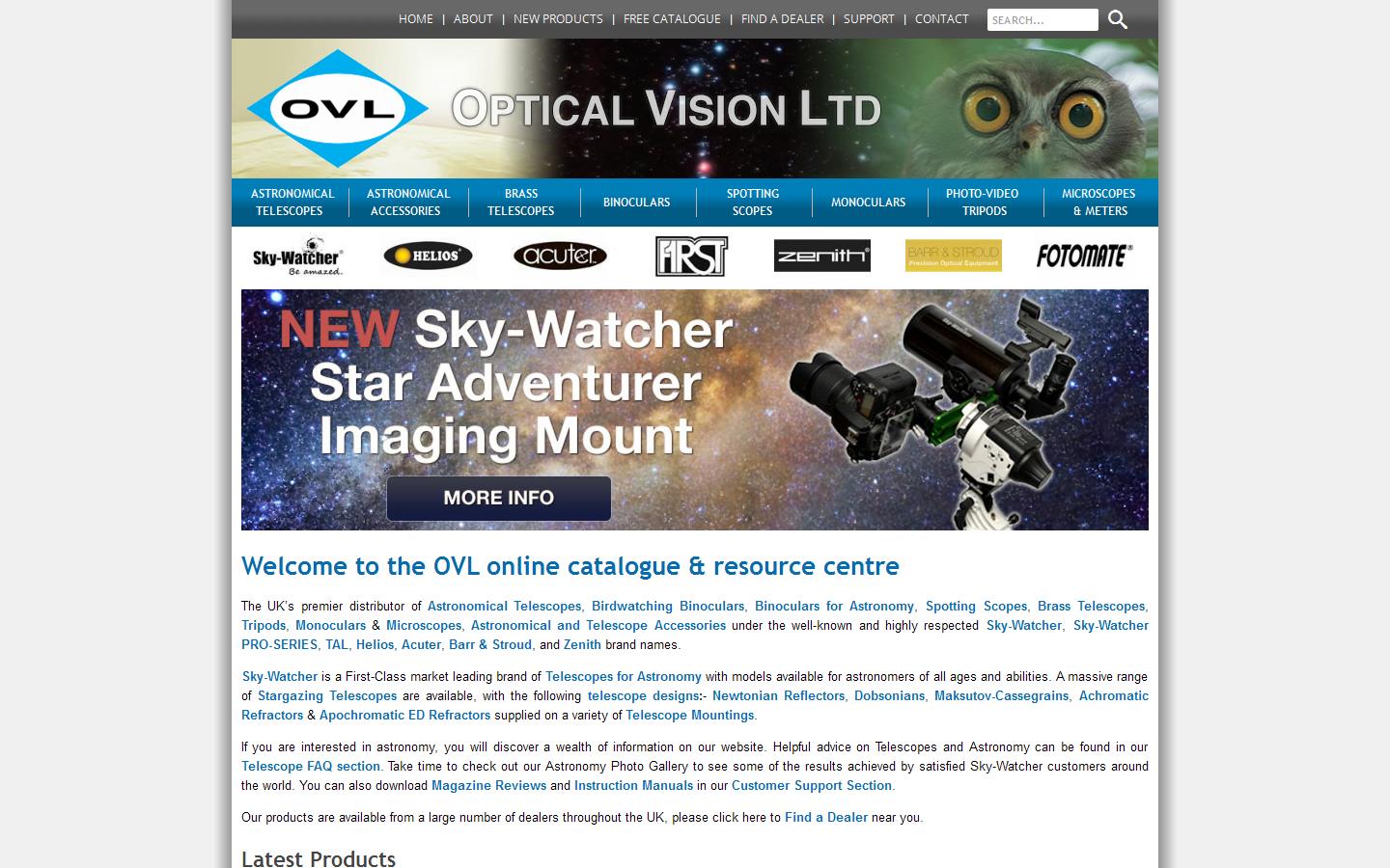 Optical Vision Ltd Website