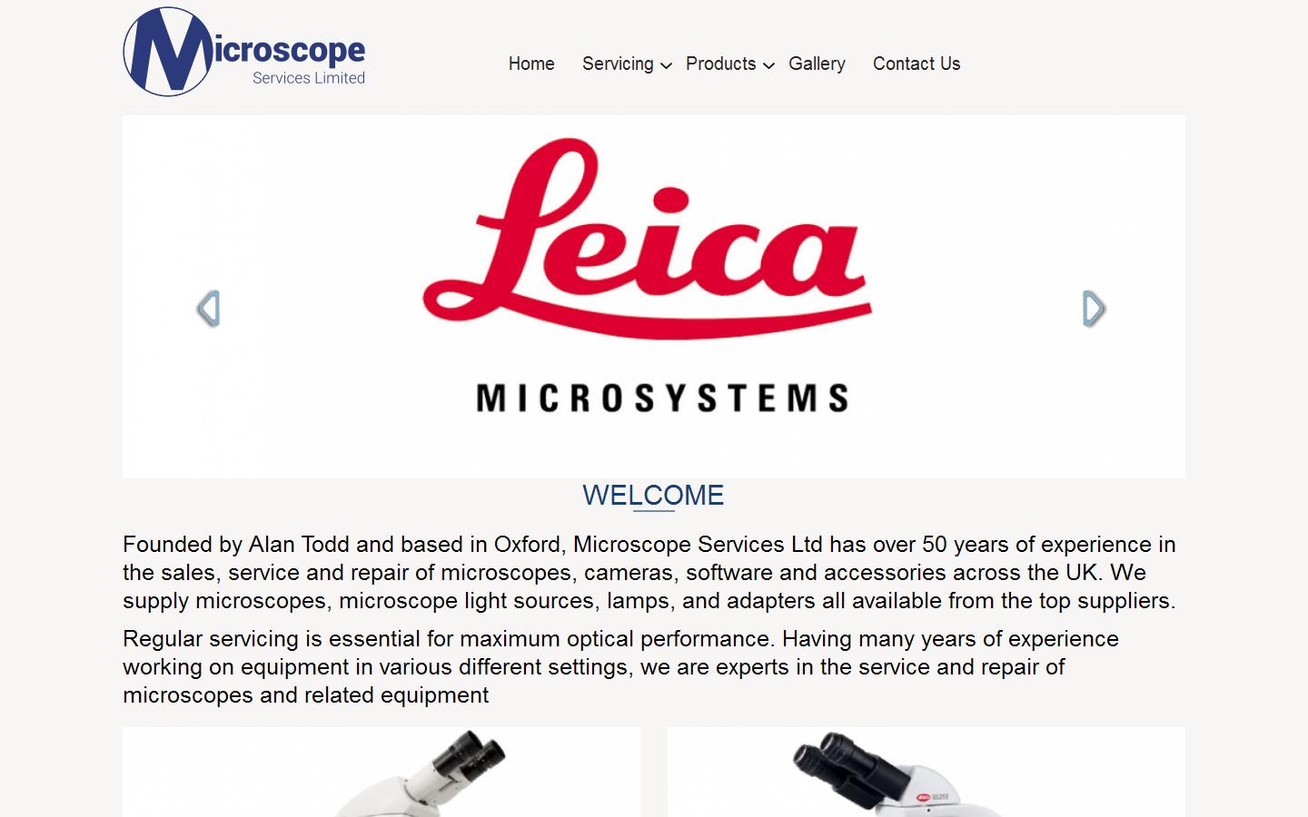 Microscope Services Ltd Website