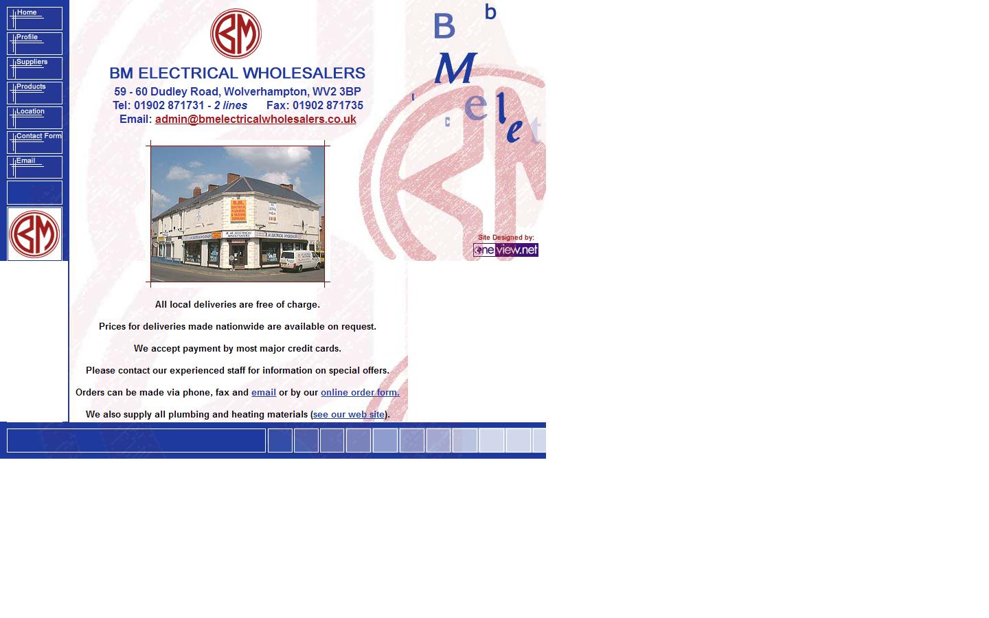 B M Electrical Wholesalers Website