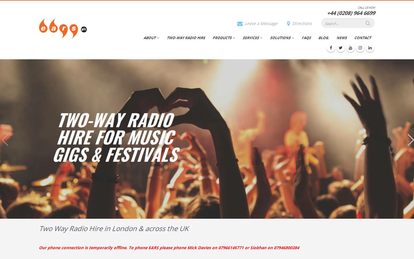 E A R S Plc Website
