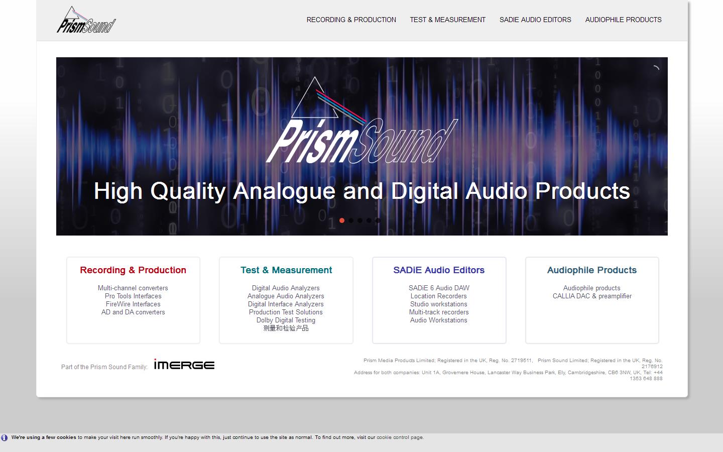 Prism Sound Website