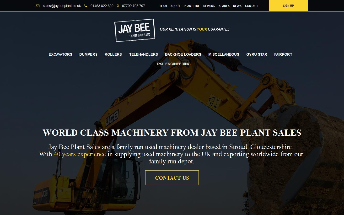Jay Bee Plant & Machine Hire Ltd Website
