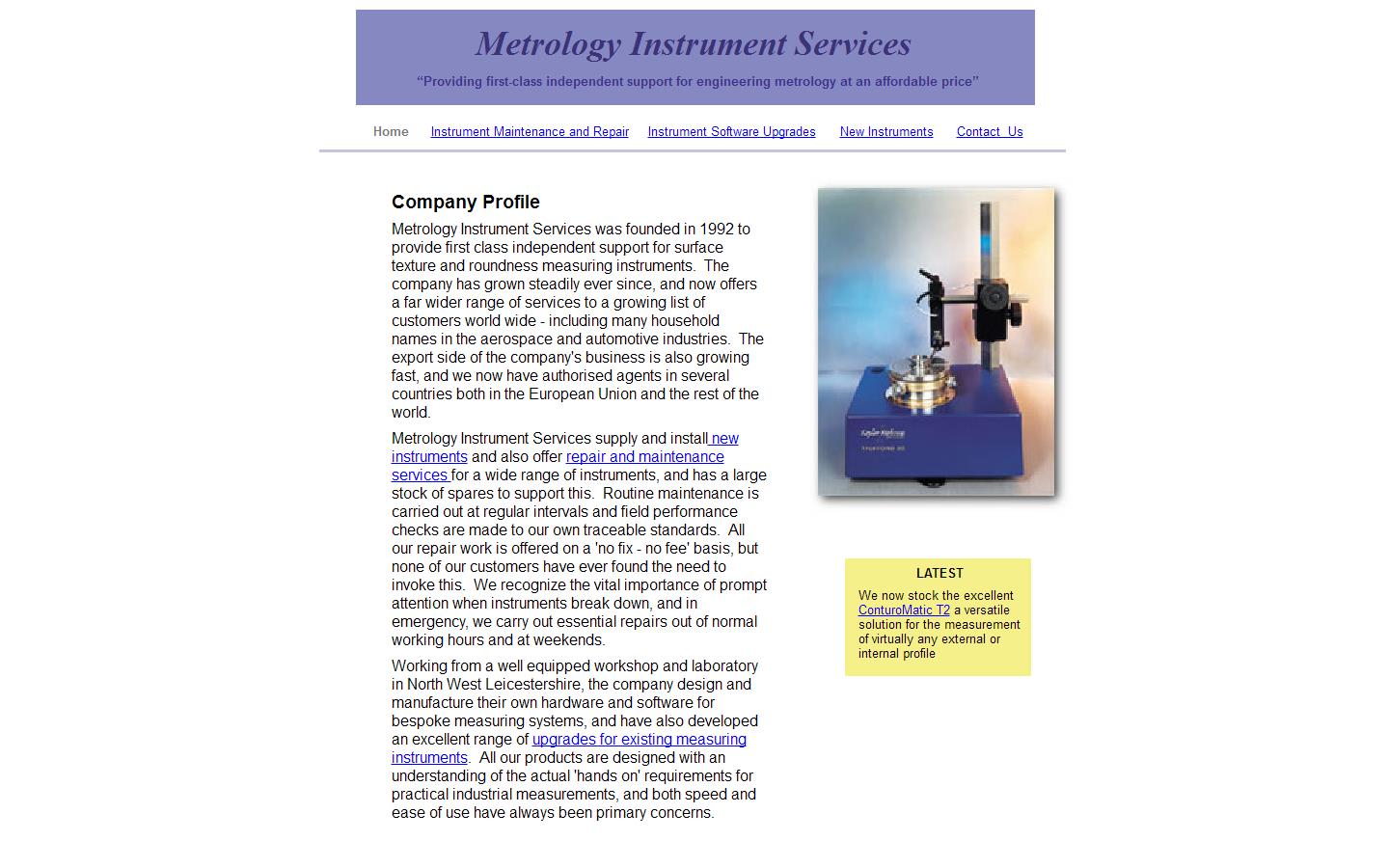 Metrology Instrument Services Website