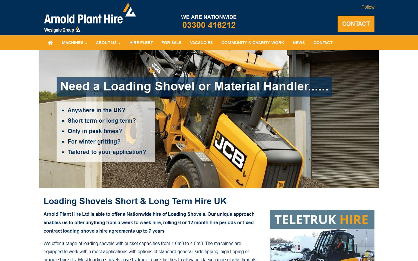 Arnold Plant Hire Website
