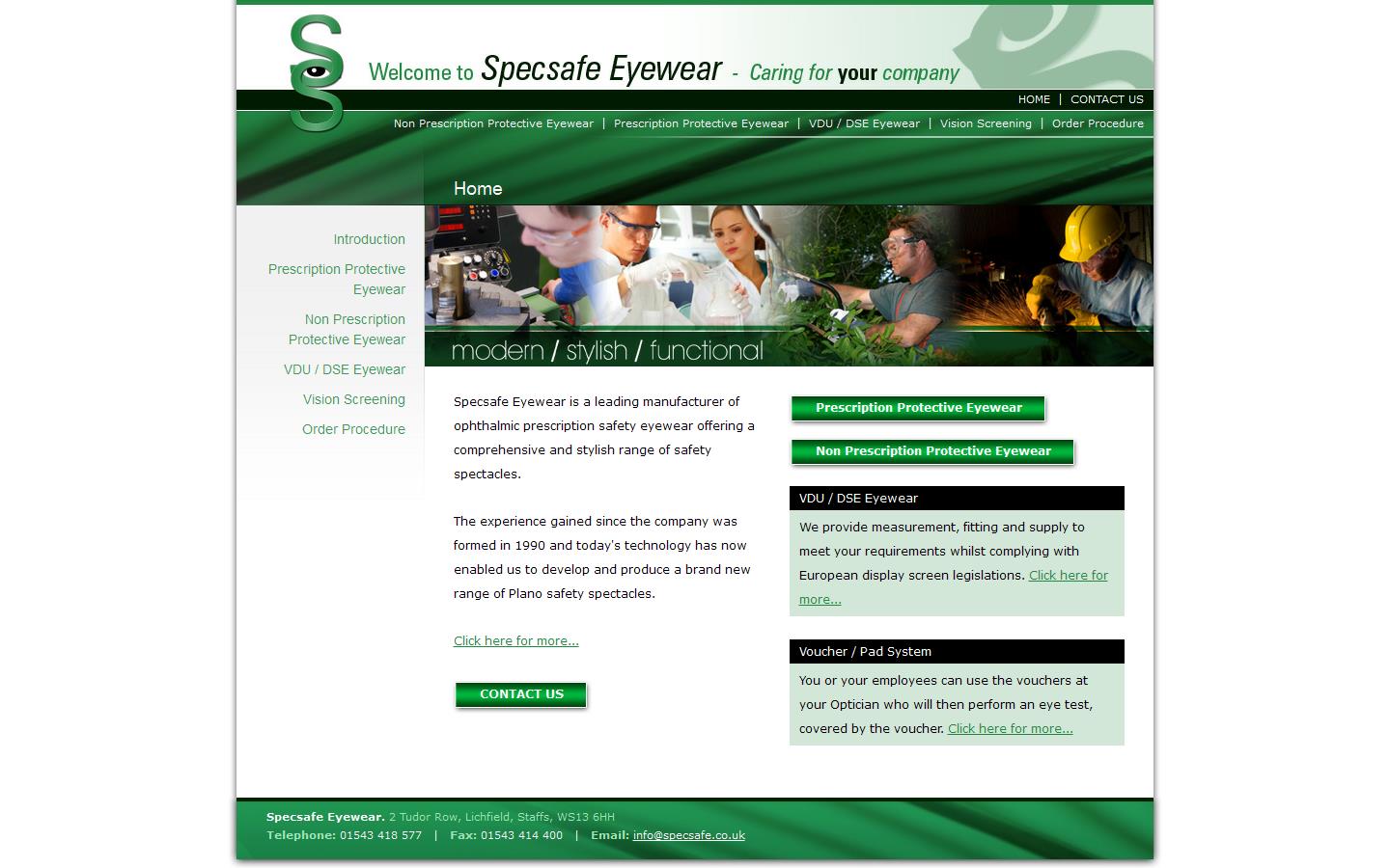 Specsafe Eyewear Website