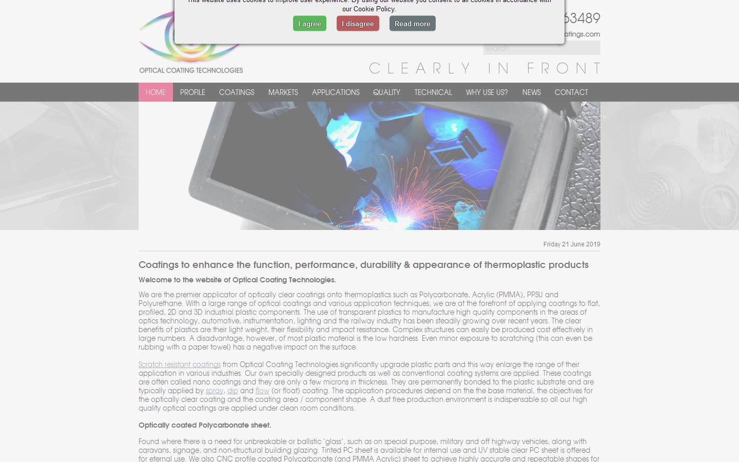 Optical Coating Technologies Website